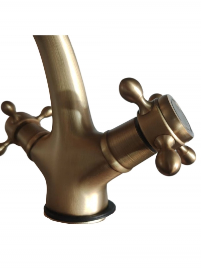 Ретро смеситель для раковины Nostro, барашковый-4