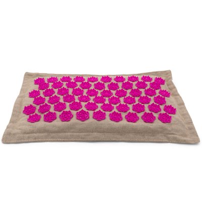 Массажная акупунктурная подушка (квадратная) EcoRelax, розовый-2