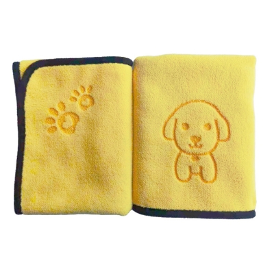 Полотенце для собак и кошек впитывающее из микрофибры 70*140см Petty желтое-1
